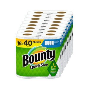 [2024 Special Deals + Free Shipping]Bounty 16 Family Rolls Quick Size Paper White Towels (=40 Regular Rolls)-toilet paper