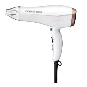Conair Double Ceramic Technology Hair Dryer with Concentrator, 1875 Watts, Metallic