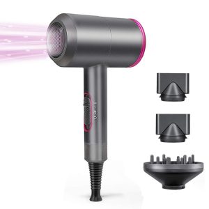 MOVSOU 1800W Professional Hair Dryer with Diffuser Ionic Conditioning ?C Powerful, Fast Hairdryer Blow Dryer,AC Motor Heat Hot and Cold Wind Constant Temperature Hair Care Without Damaging Hair