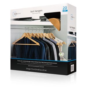 Mainstays Suit Clothes Hangers, 20 Pack, Durable Recycled Plastic