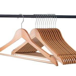 Home-It Natural Wood Clothing Hangers, 20 Pack