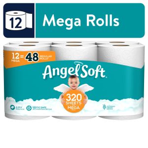 Angel Soft Toilet Paper, 12 Mega Rolls