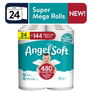 Angel Soft Toilet Paper, 24 Super Mega