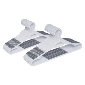 Mainstays Non-Slip Clothing Hangers, 30 Pack, White, Durable Plastic, TPE Strips