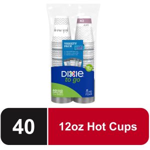 Dixie To Go Disposable Paper Cups, 12 oz, 40 count